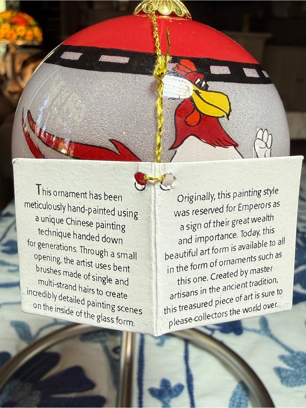 Midwest Cannon Falls Christmas Ornament Looney Foghorn Chicken Hawk Handpainted